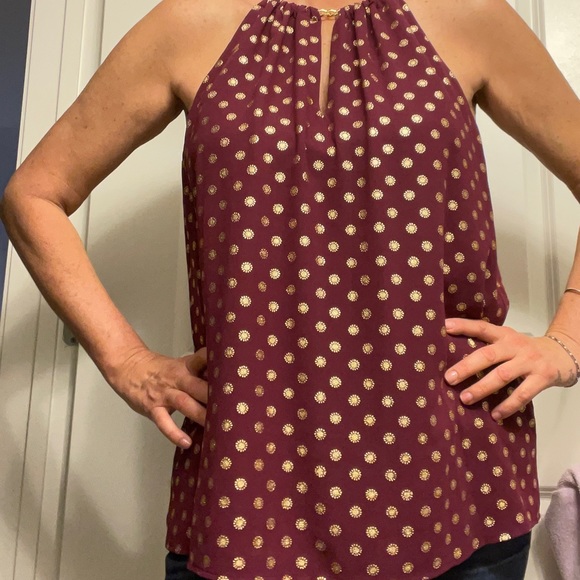 Michael Kors women Halter top size L, NEW Color Burgundy - Picture 3 of 11